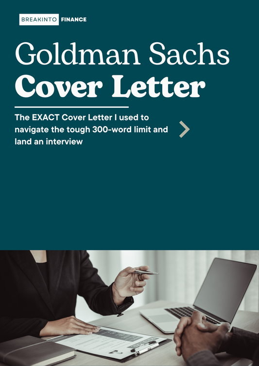 Investment Banking Cover Letter - Goldman Sachs