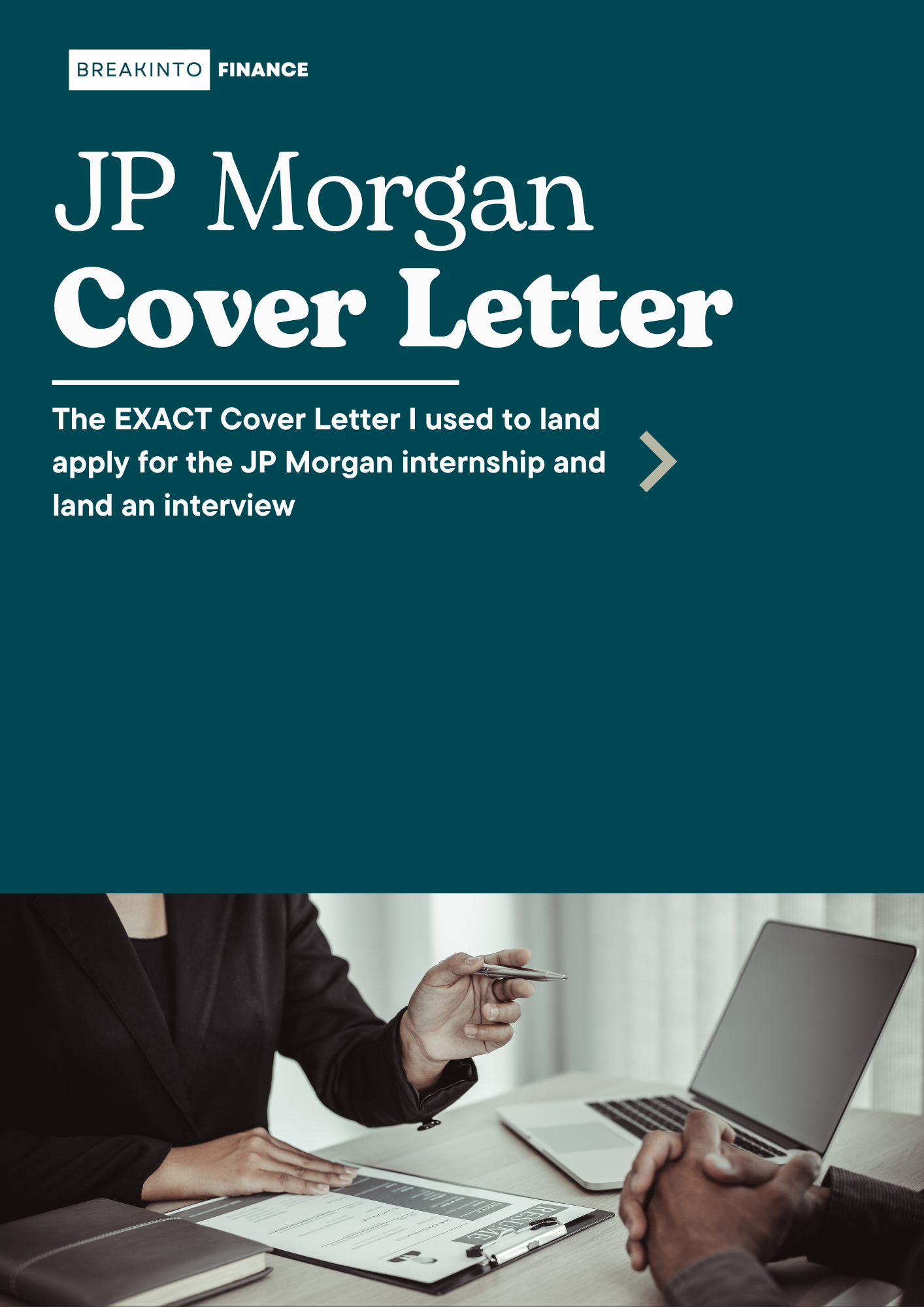 Investment Banking Cover Letter - JP Morgan