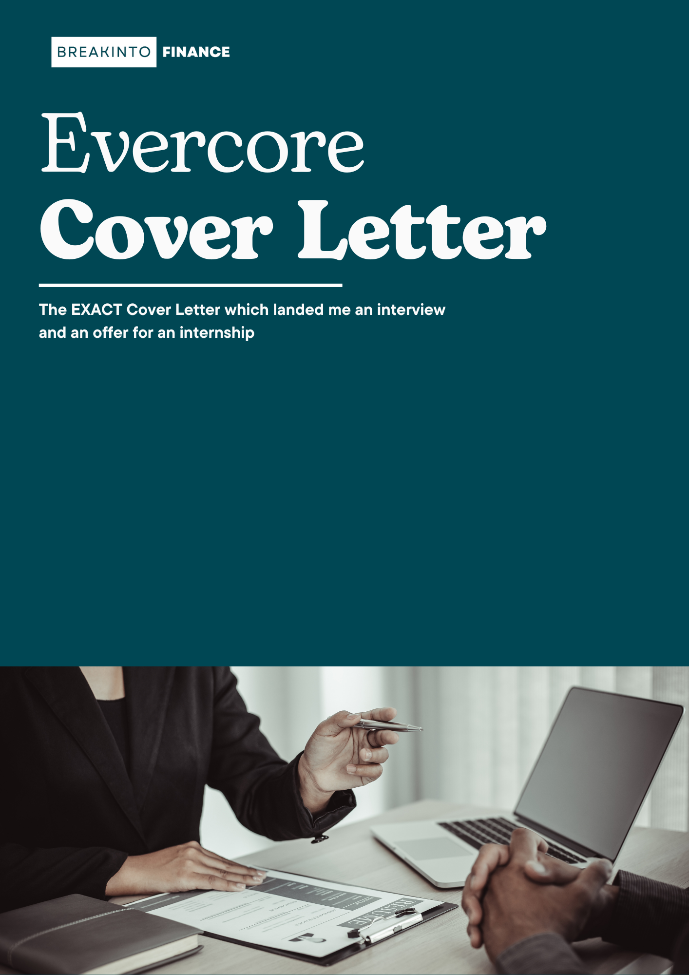 Investment Banking Cover Letter - Evercore