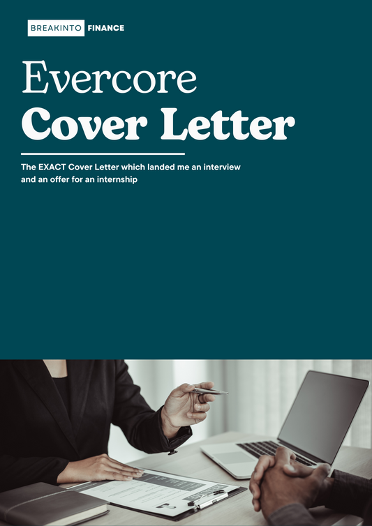 Investment Banking Cover Letter - Evercore